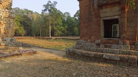 Angkor Wat Complex Small Temple And Trees Video stock 73241510