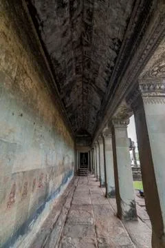 Angkor Wat corridor Stock Photos
