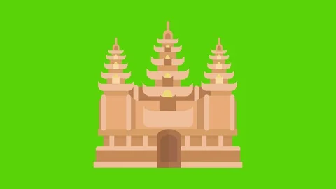 Angkor Wat greenbox background animation loop Stock Footage 127747133