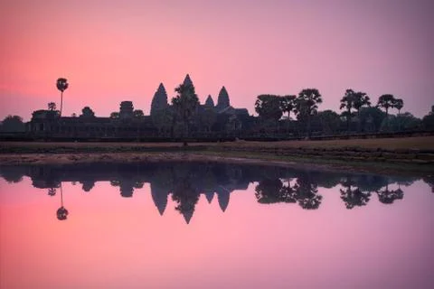 Angkor Wat &amp; Reflection Stock Photos