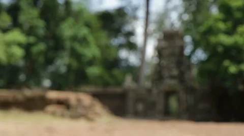 Angkor wat slow focus gate Stock Footage 41248465