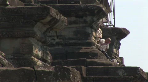 Angkor Wat steps Stock Footage 527787
