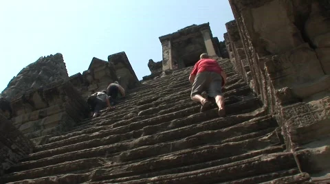 Angkor Wat steps Stock Footage 527801