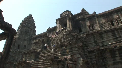 Angkor Wat steps Stock Footage 527832