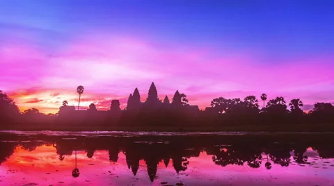 Angkor Wat at Sunrise Stock Footage 49148237