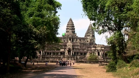 Angkor Wat Temple in Cambodia Back Entrance Stock Footage 72576162