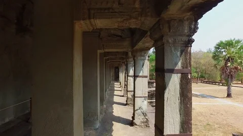 Angkor Wat Temple Columns Stock Footage 73235179