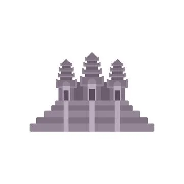 Angkor wat temple complex displaying traditional khmer architecture Stock Illustration