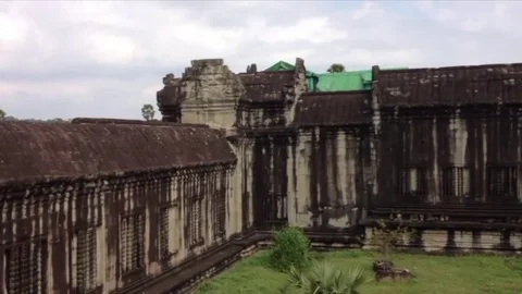 Angkor Wat temple inside Stock Footage 73833456