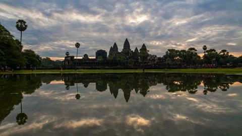 Angkor Wat Temple at Sunset Video stock 197052546