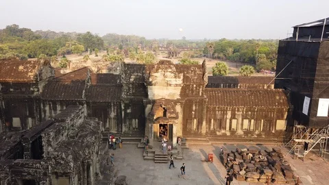  Angkor Wat temple view from the top point. Stock Footage 107278701