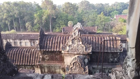  Angkor Wat temple view from the top point. Stock Footage 107278914