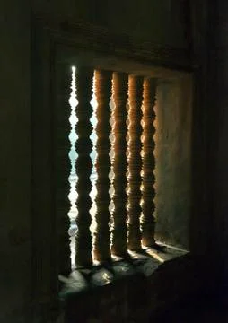 Angkor wat temple window Stock Photos