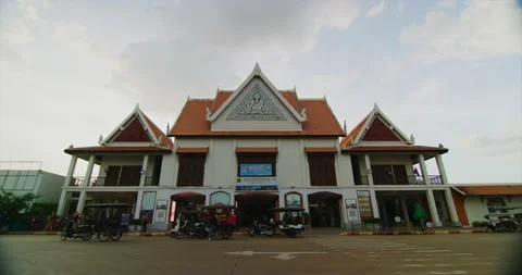 The Angkor Wat Ticketing Office for the Ankor Temples in Siem Reap, Cambodia. Stock Footage 148966849