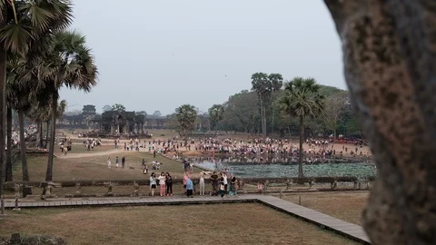 Angkor Wat Tourists 库存影片 89383759