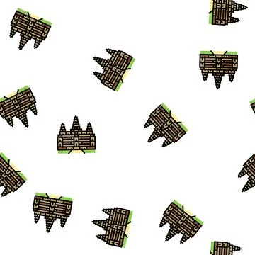 Angkor wat vector seamless pattern Illustrazione stock
