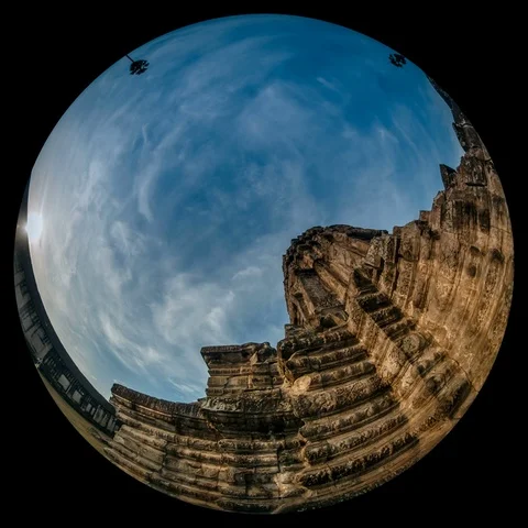 Angkor what timelapse using fisheye lens Video stock 71898547
