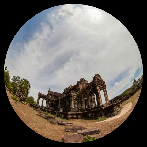 Angkor what timelapse using fisheye lens Stock Footage 71899861