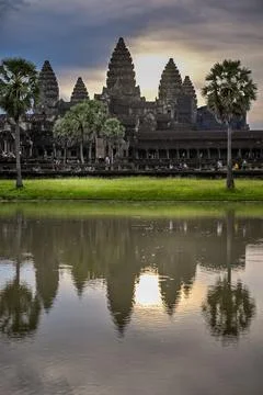 Angkor Wt reflections Stock Photos