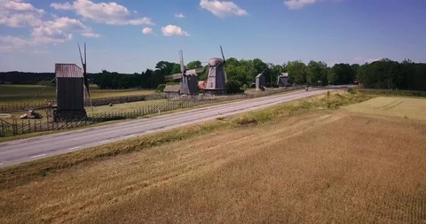 Angla Windmills Stock Footage 93318566