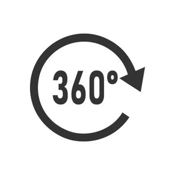 Angle 360 degrees icon flat Stock Illustration