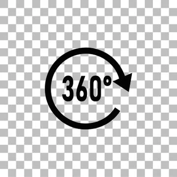 Angle 360 degrees icon flat Stock Illustration