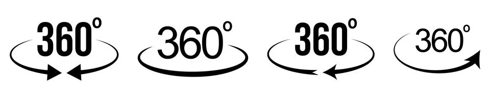 Angle 360 degrees icon Illustrazione stock