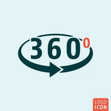 Angle 360 degrees icon isolated Stock Illustration