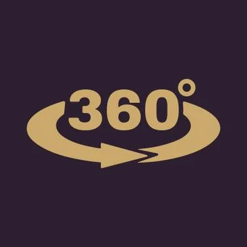 The Angle 360 degrees icon. Rotation symbol. Flat Stock Illustration