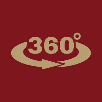 The Angle 360 degrees icon. Rotation symbol. Flat Stock-Illustration