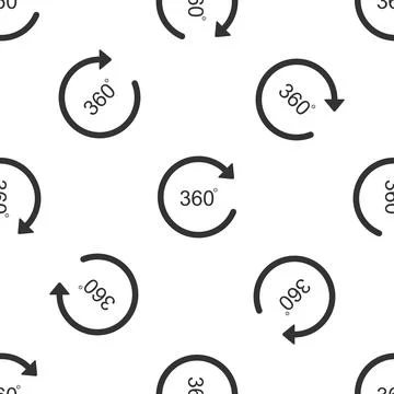 Angle 360 degrees icon seamless pattern on white background. Rotation of 360 Stock Illustration