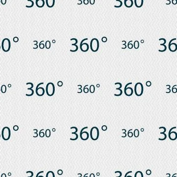 Angle 360 degrees sign icon. Geometry math symbol. Full rotation. Seamless ab Stock Illustration
