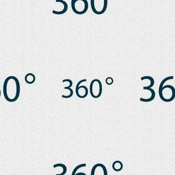 Angle 360 degrees sign icon. Geometry math symbol. Full rotation. Seamless ab Stock Illustration