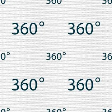 Angle 360 degrees sign icon. Geometry math symbol. Full rotation. Seamless ab Stock Illustration