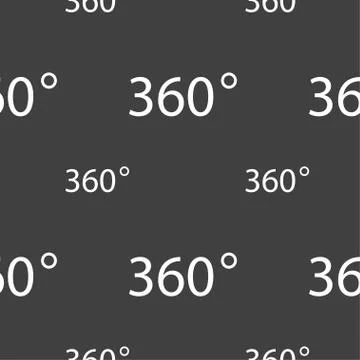 Angle 360 degrees sign icon. Geometry math symbol. Full rotation. Seamless pa イラスト素材