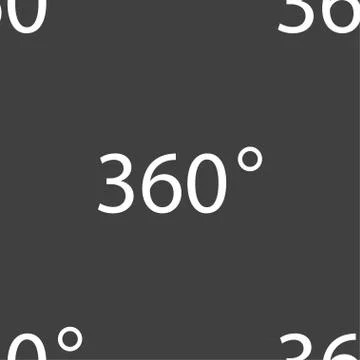 Angle 360 degrees sign icon. Geometry math symbol. Full rotation. Seamless pa Stock Illustration