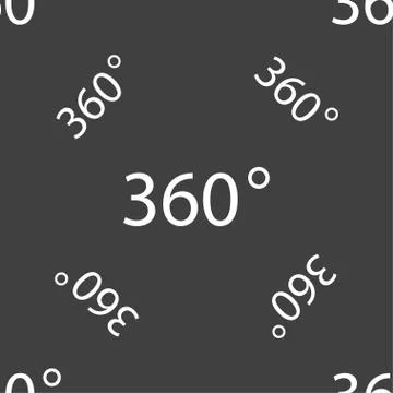 Angle 360 degrees sign icon. Geometry math symbol. Full rotation. Seamless pa イラスト素材