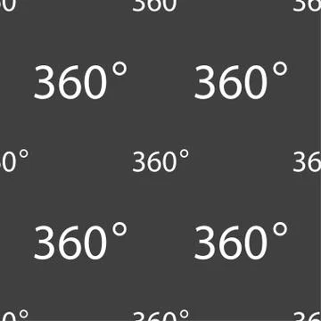 Angle 360 degrees sign icon. Geometry math symbol. Full rotation. Seamless pa Stockillustratie