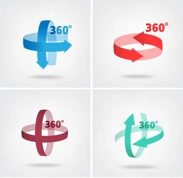 Angle 360 degrees sign icon 库存插图