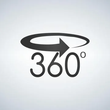Angle 360 degrees sign icon. Geometry math symbol. Full rotation Stock Illustration