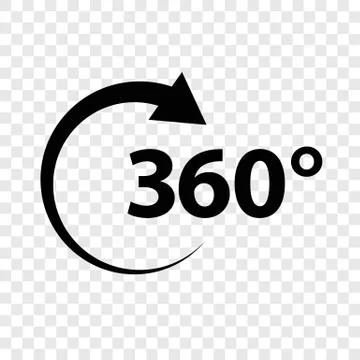 Angle 360 degrees sign icon geometry math symbol full rotation Illustrazione stock