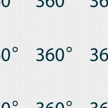 Angle 360 degrees sign icon. Geometry math symbol. Full rotation. Seamless abstr Stock Illustration