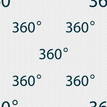Angle 360 degrees sign icon. Geometry math symbol. Full rotation. Seamless abstr Stock Illustration