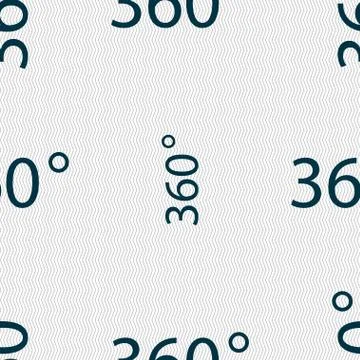 Angle 360 degrees sign icon. Geometry math symbol. Full rotation. Seamless abstr Stock Illustration