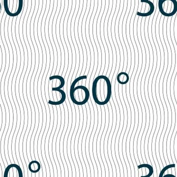 Angle 360 degrees sign icon. Geometry math symbol. Full rotation. Seamless patte Stock Illustration
