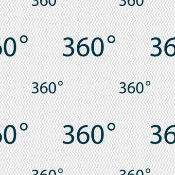 Angle 360 degrees sign icon. Geometry math symbol. Full rotation. Seamless patte Stockillustratie