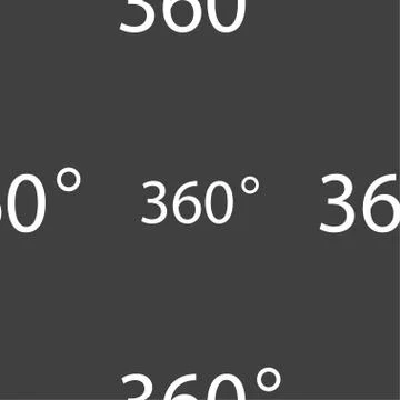 Angle 360 degrees sign icon. Geometry math symbol. Full rotation. Seamless patte Stockillustratie