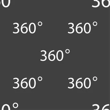Angle 360 degrees sign icon. Geometry math symbol. Full rotation. Seamless patte Stockillustratie