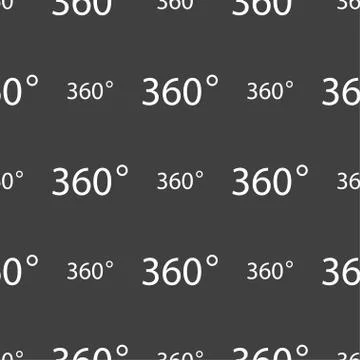 Angle 360 degrees sign icon. Geometry math symbol. Full rotation. Seamless patte Stock Illustration