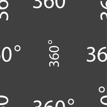 Angle 360 degrees sign icon. Geometry math symbol. Full rotation. Seamless patte イラスト素材
